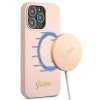 Guess GUHMP13XLSLMGLP iPhone 13 Pro Max 6,7 jasnoróżowy/light pink hardcase Silicone Script Gold Logo Magsafe